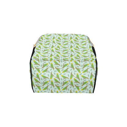 Budgerigar Pattern Print Design 04 Diaper Bag Backpack