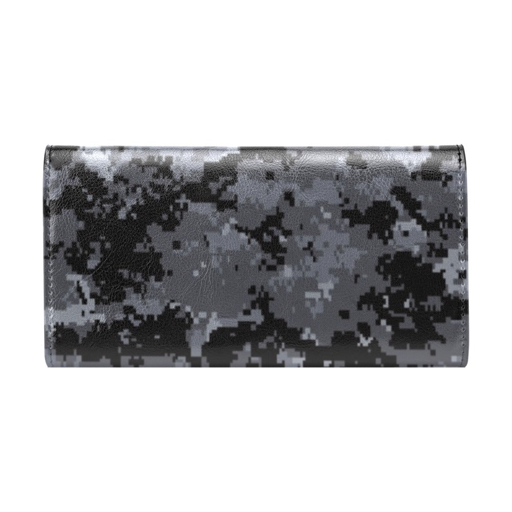 ACU Digital Black Camouflage Women's Trifold Wallet