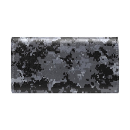 ACU Digital Black Camouflage Women's Trifold Wallet