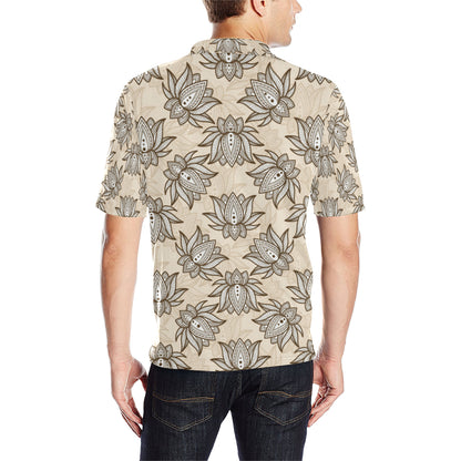 lotus Boho Pattern Print Design LO05 Men Polo Shirt