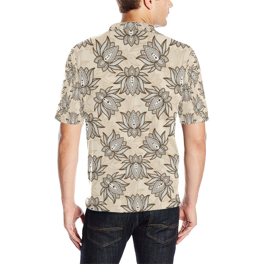 lotus Boho Pattern Print Design LO05 Men Polo Shirt