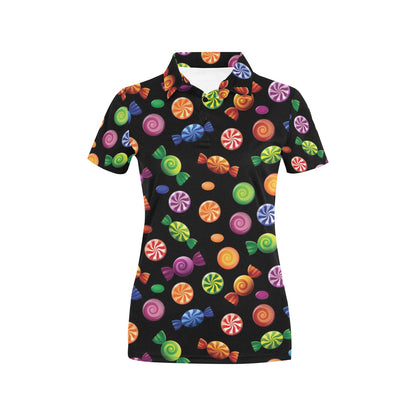Candy Pattern Print Design 01 Women's Polo Shirt