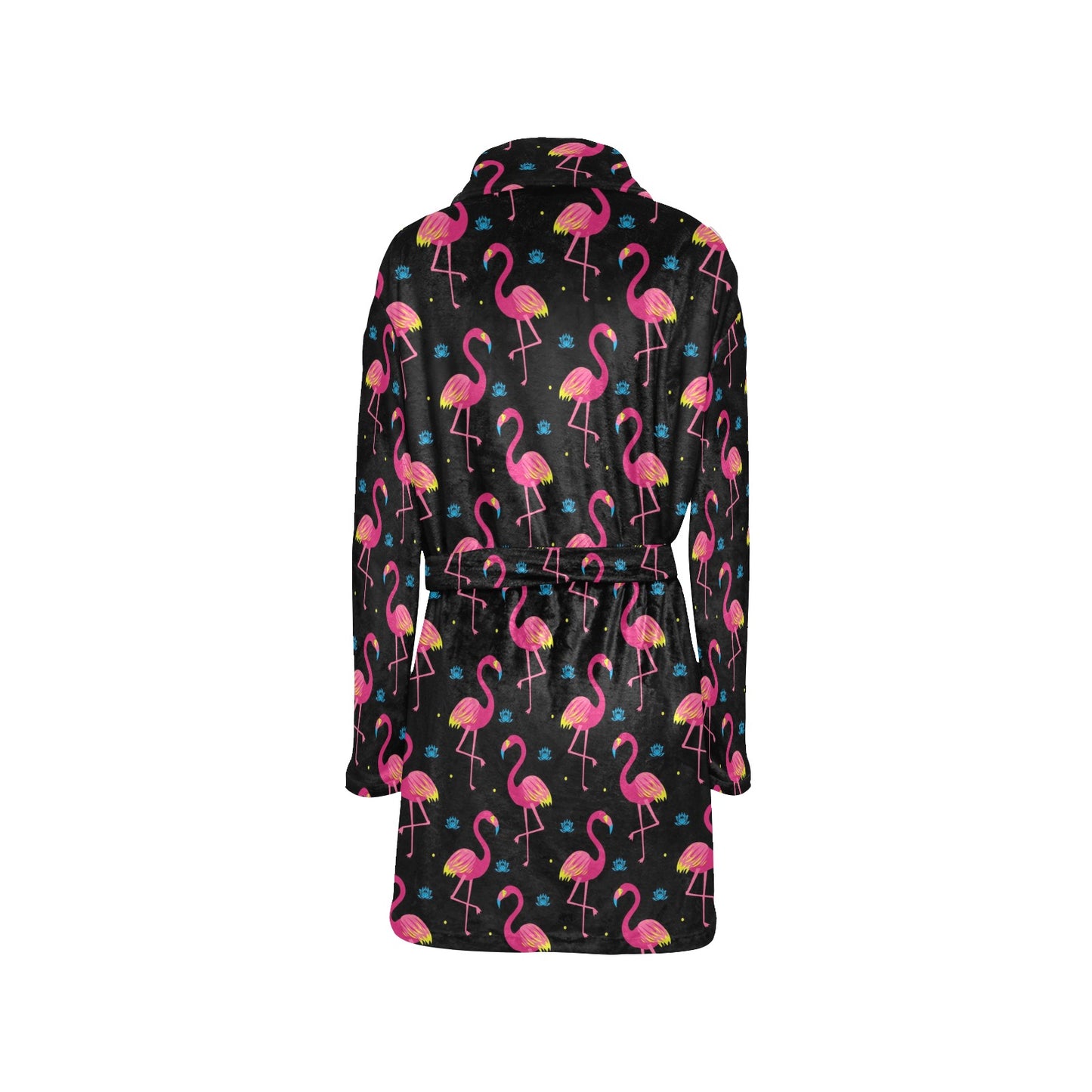 Flamingo Pink Neon Print Pattern Women's Fleece Robe
