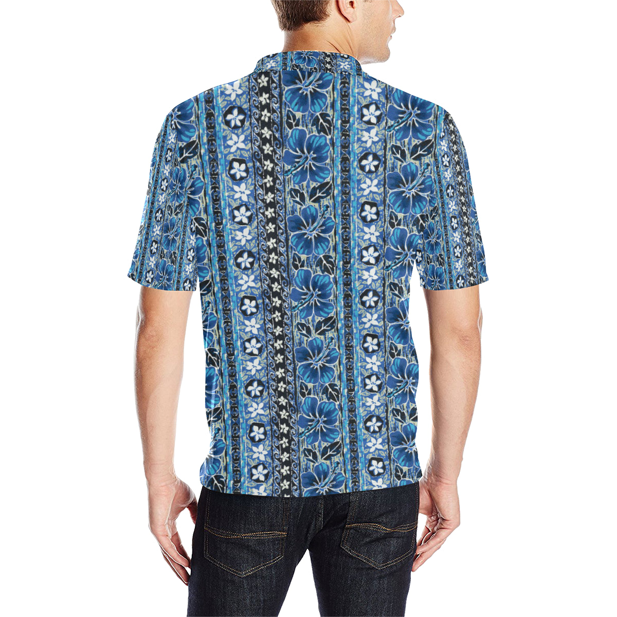 Hawaiian Themed Pattern Print Design H012 Men Polo Shirt
