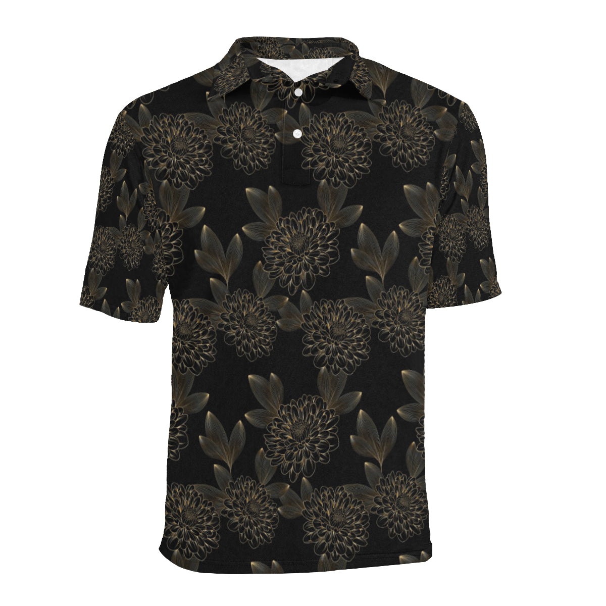 Dahlia Pattern Print Design DH04 Men Polo Shirt