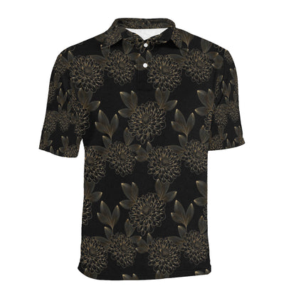 Dahlia Pattern Print Design DH04 Men Polo Shirt