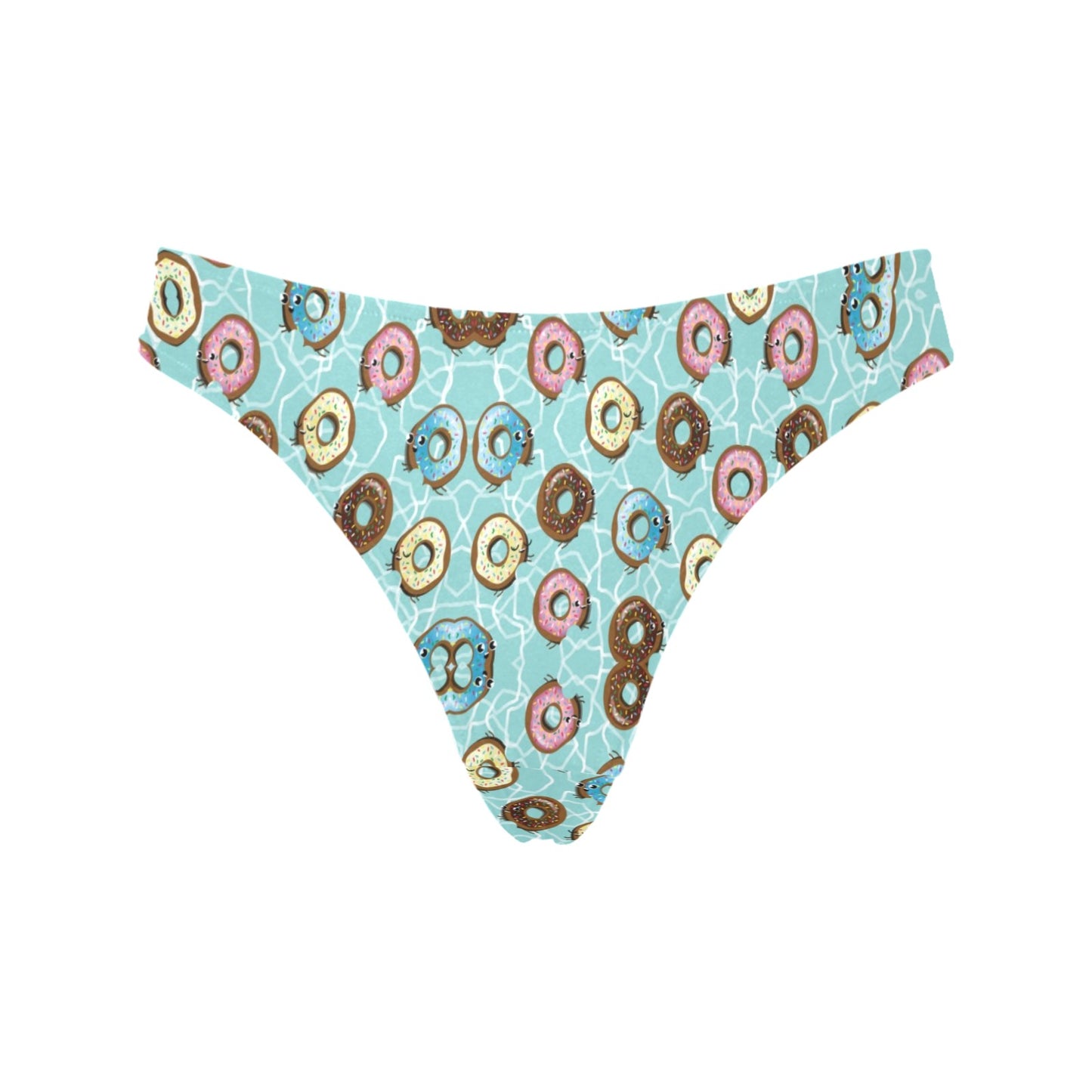 Emoji Donut Print Pattern Women's Thongs