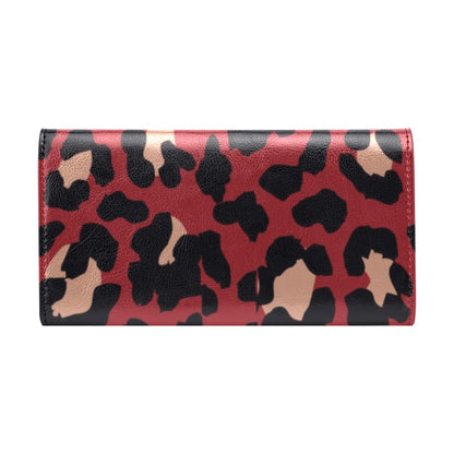 Cheetah Red Print Pattern Women's Trifold Wallet