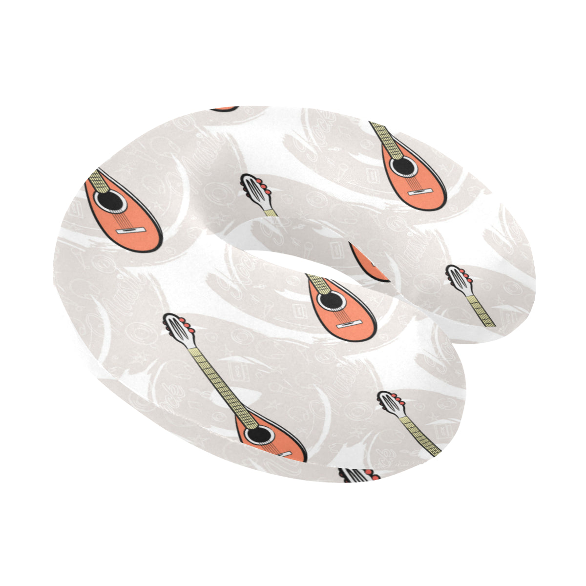 Mandolin Pattern Print Design 03 U-Shaped Travel Neck Pillow
