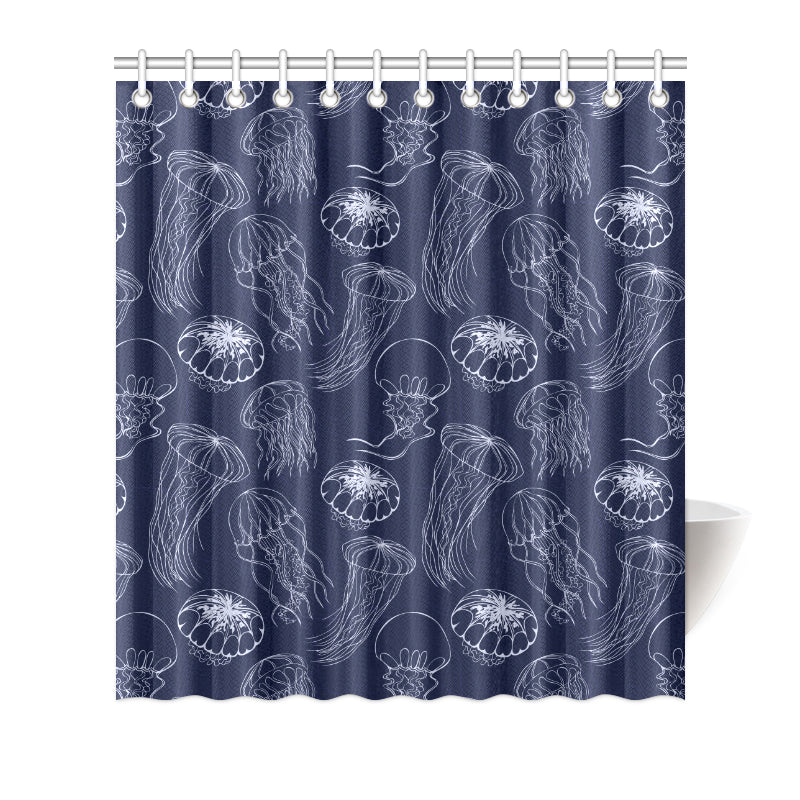 Jellyfish Pattern Print Design 05 Shower Curtain