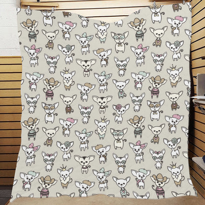 Chihuahua Pattern Print Design 02 Premium Quilt