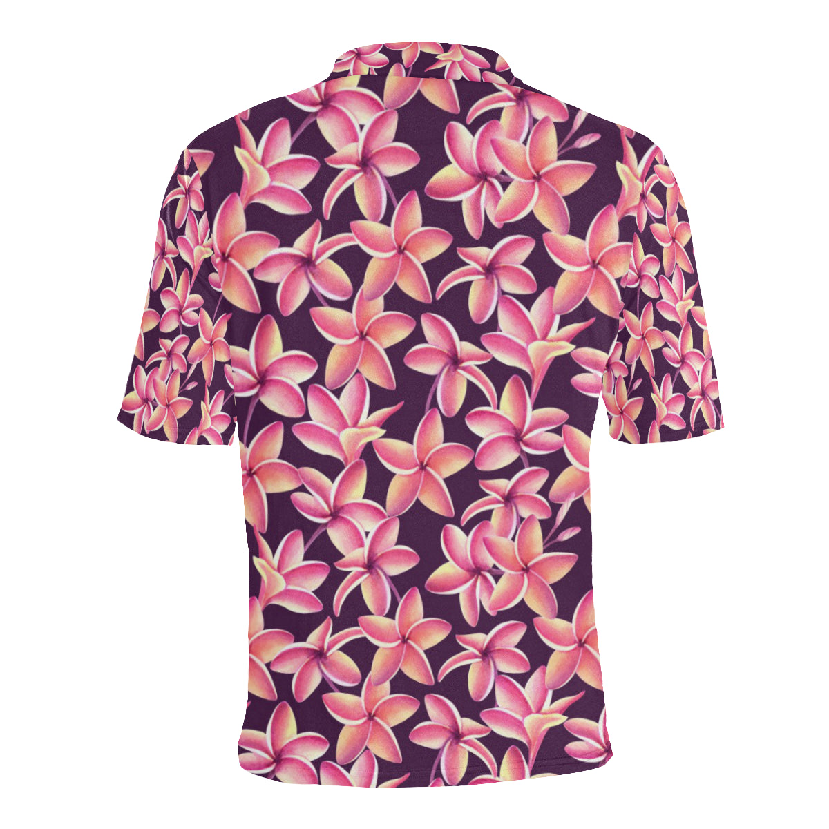 Purple Plumeria Pattern Print Design PM010 Men Polo Shirt