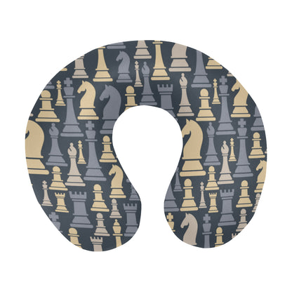 Chess Pattern Print Design 04 U-Shaped Travel Neck Pillow