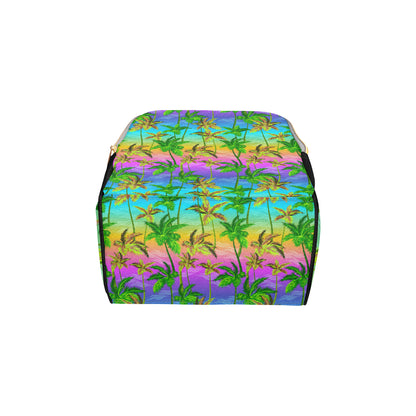 Palm Tree Rainbow Pattern Diaper Bag Backpack