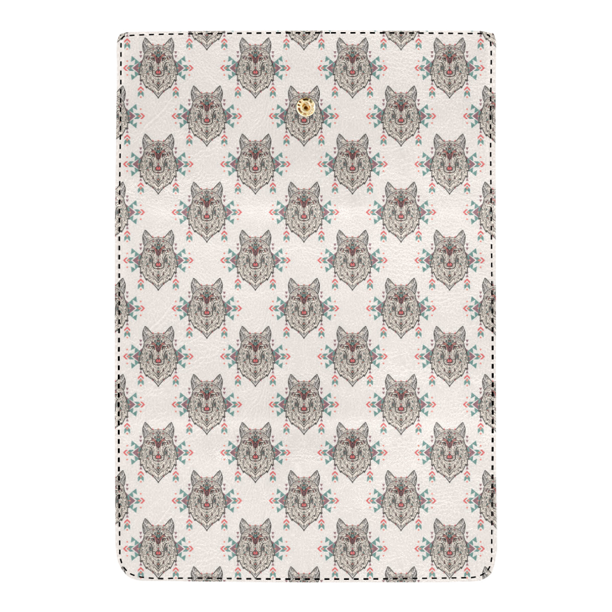 Aztec Wolf Pattern Print Design 01 Women's Trifold Wallet
