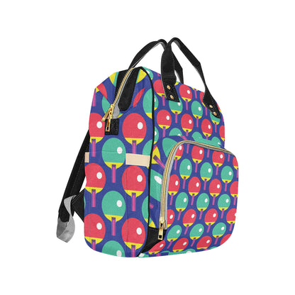 Ping Pong Pattern Print Design A03 Diaper Bag Backpack