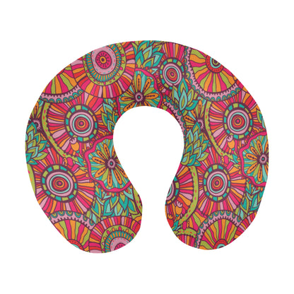 Boho Pattern Print Design 01 U-Shaped Travel Neck Pillow