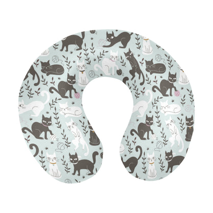 Cat Pattern Print Design 08 U-Shaped Travel Neck Pillow