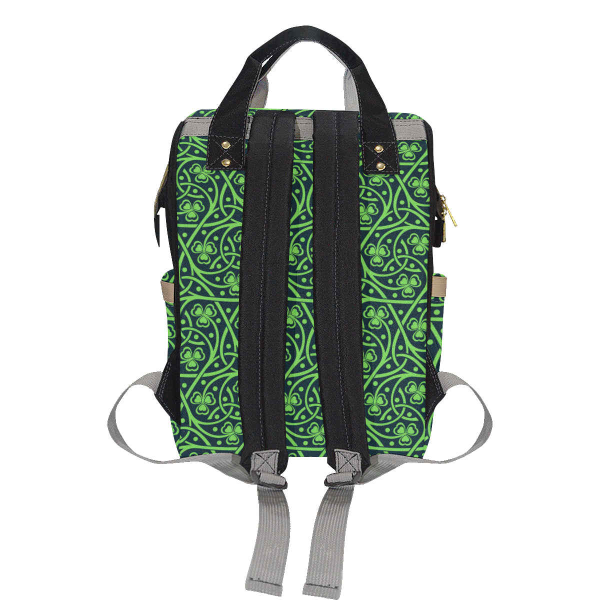 Shamrock Themed Print Diaper Bag Backpack