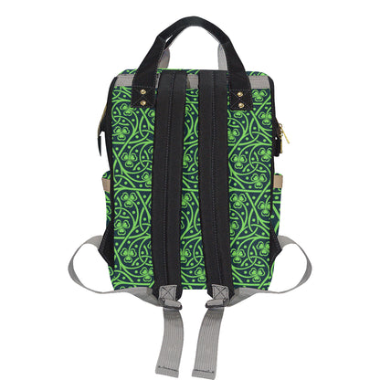 Shamrock Themed Print Diaper Bag Backpack