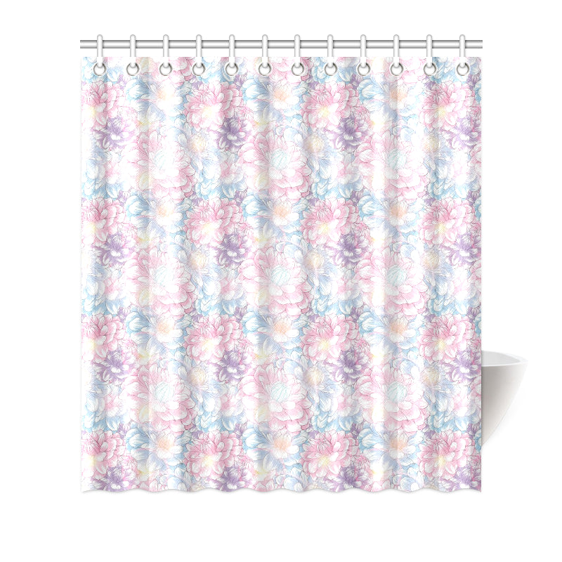 Dahlia Pattern Print Design 01 Shower Curtain