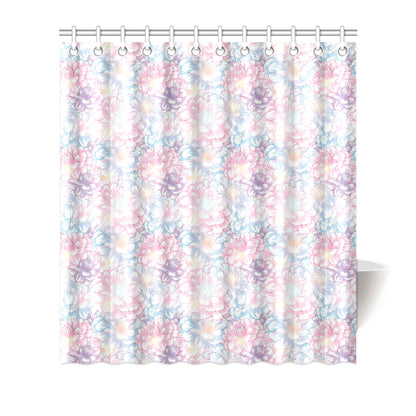 Dahlia Pattern Print Design 01 Shower Curtain