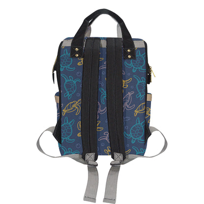Sea Turtle Baby Print Diaper Bag Backpack