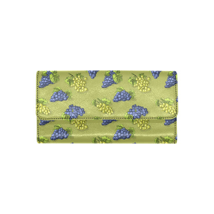 Grape Pattern Print Design GP08 Women's Trifold Wallet