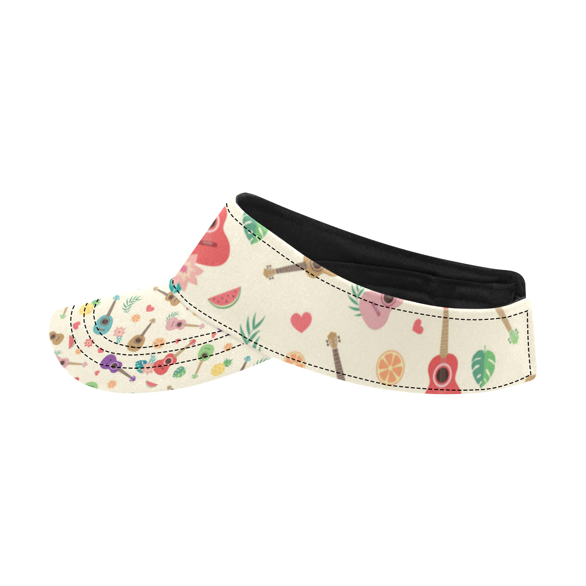 Ukulele Pattern Print Design 01 Unisex Sun Visor