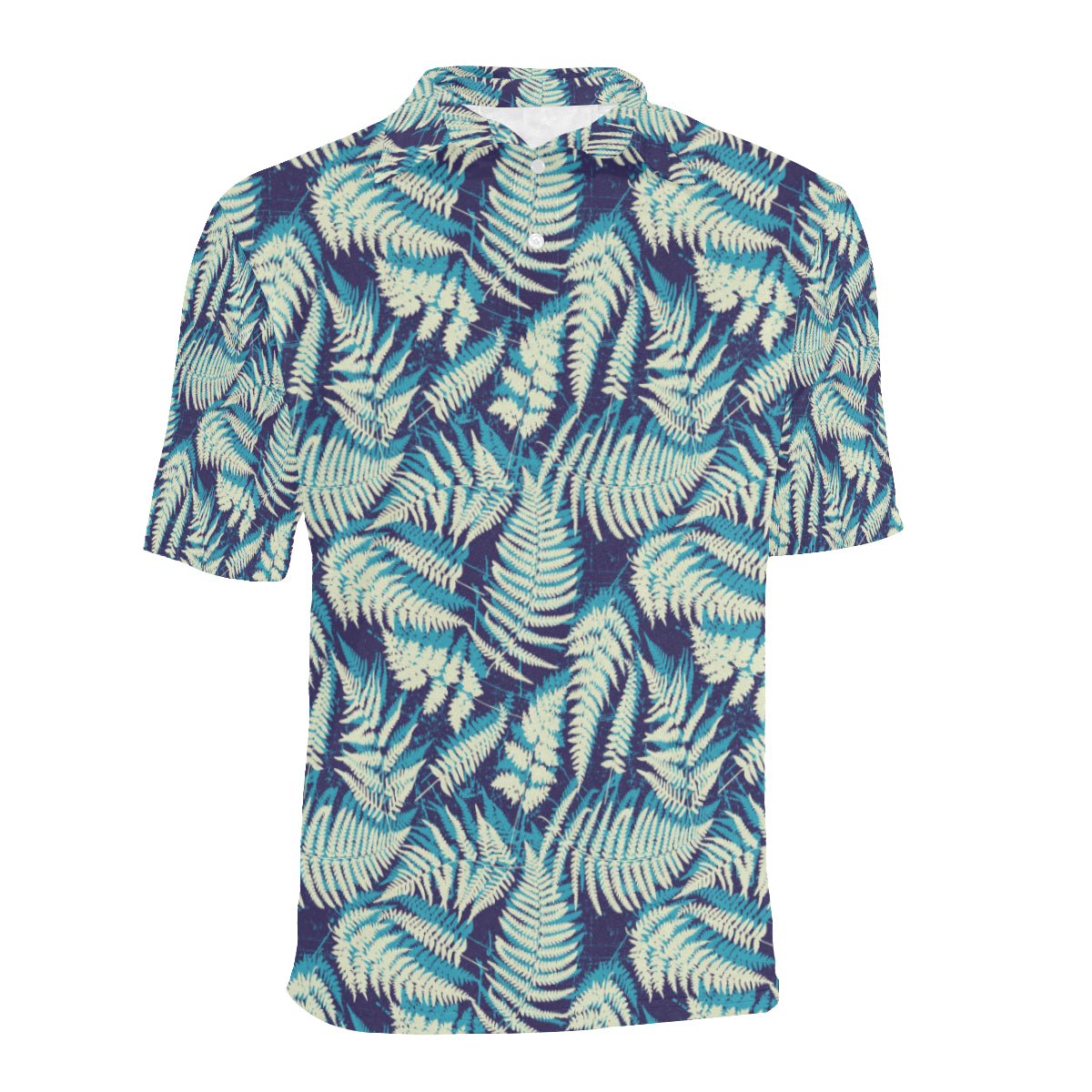 Fern Leave Summer Print Pattern Men Polo Shirt