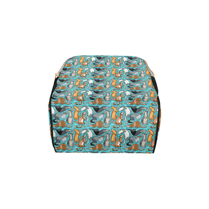 Ferret Pattern Print Design 03 Diaper Bag Backpack