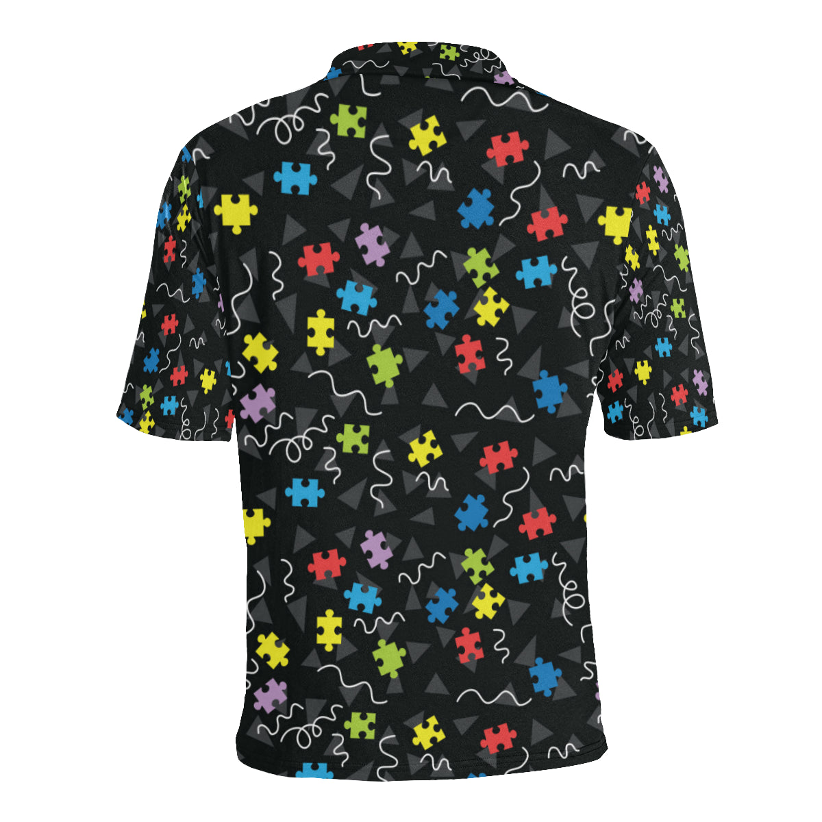 Autism Awareness Pattern Print Design 01 Men Polo Shirt
