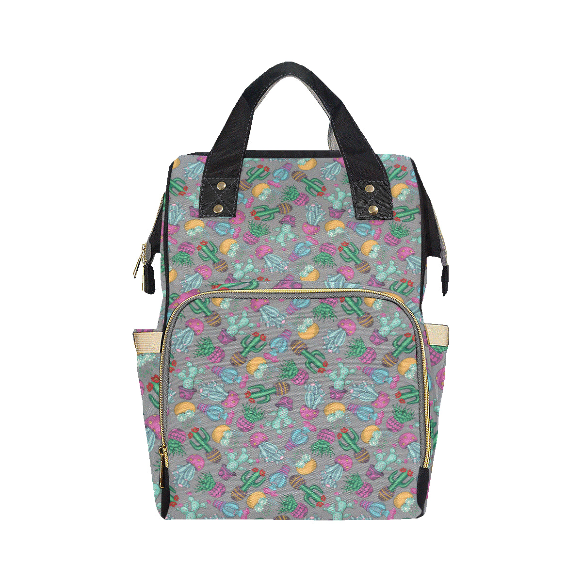 Cactus Colorful Print Pattern Diaper Bag Backpack