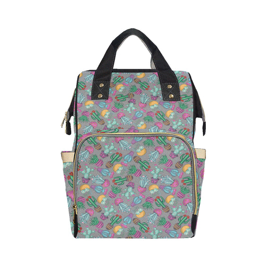 Cactus Colorful Print Pattern Diaper Bag Backpack