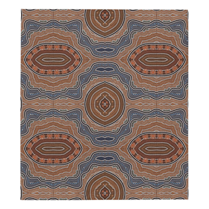 Aboriginal Pattern Print Design 01 Premium Quilt