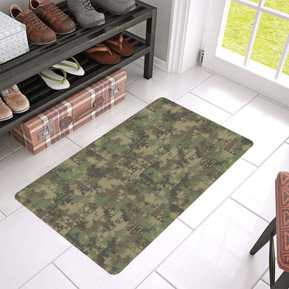 Camouflage Aztec Green Army Print Rubber Doormat