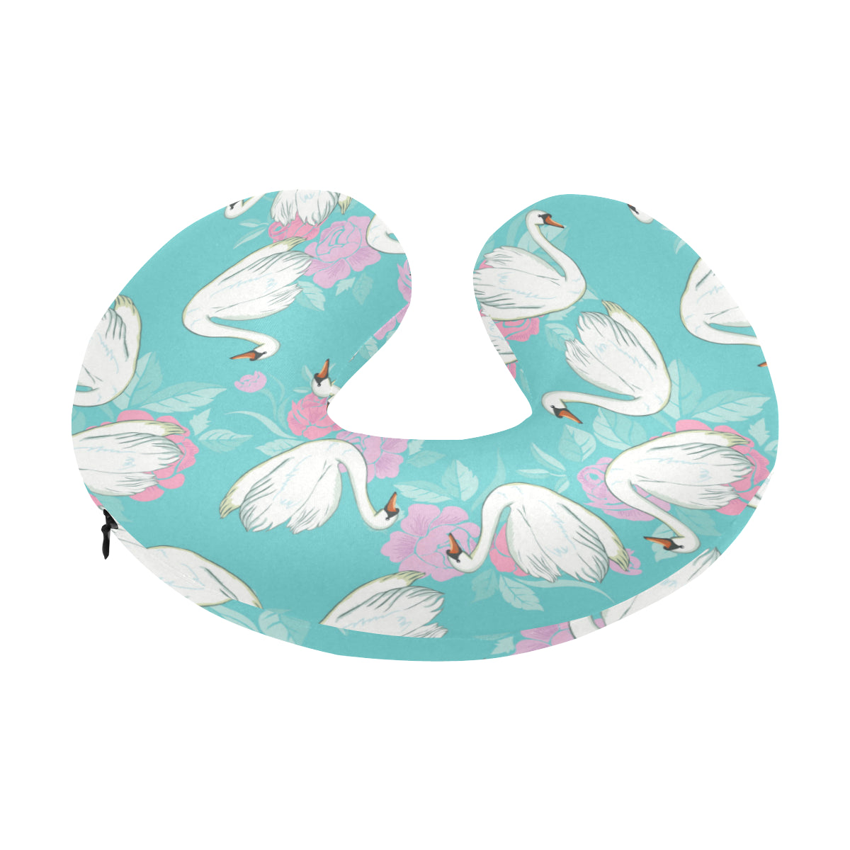 Swan Pattern Print Design 03 U-Shaped Travel Neck Pillow