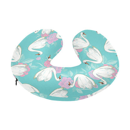 Swan Pattern Print Design 03 U-Shaped Travel Neck Pillow