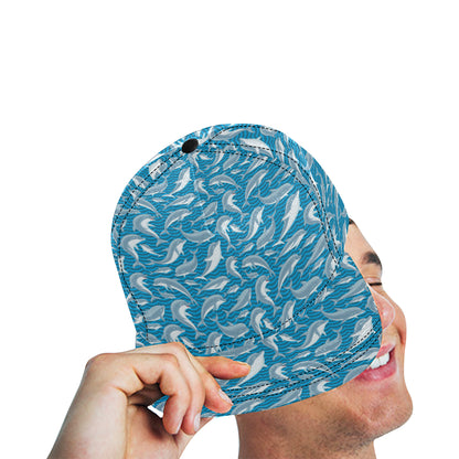 Dolphin Cute Print Pattern Snapback Cap