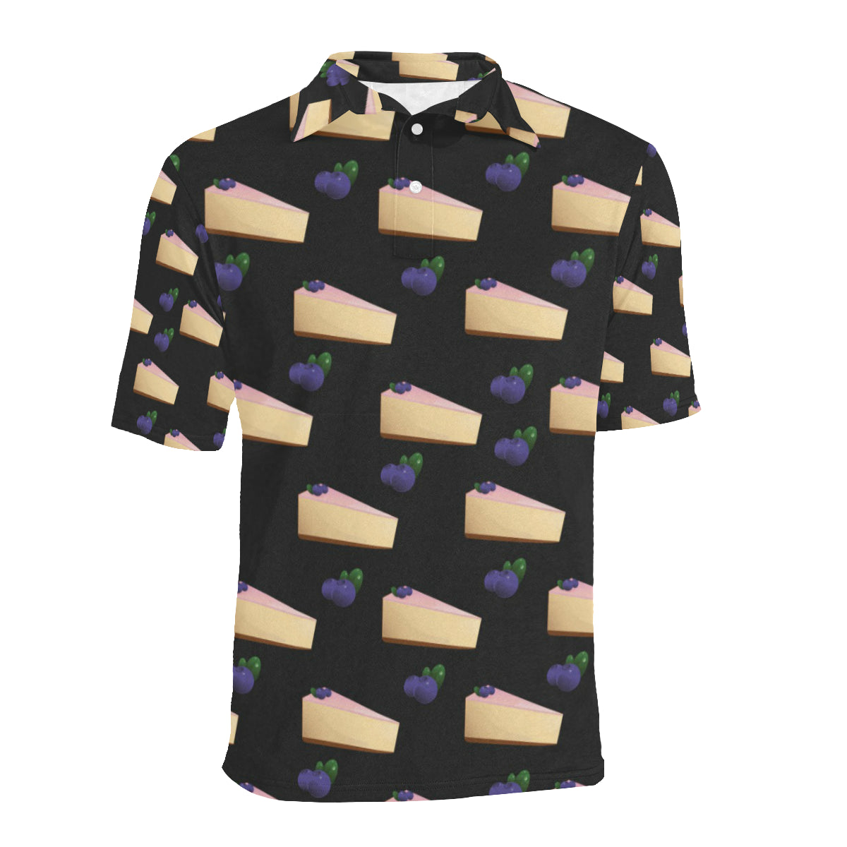 Cheesecake blueberry Pattern Print Design CK01 Men Polo Shirt