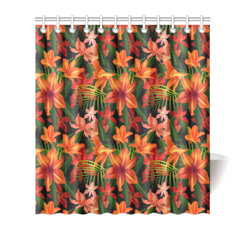 Amaryllis Pattern Print Design AL05 Shower Curtain