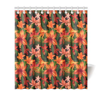 Amaryllis Pattern Print Design AL05 Shower Curtain