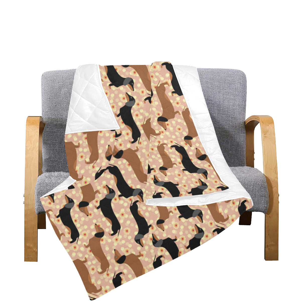 Dachshund Pattern Print Design 011 Premium Quilt