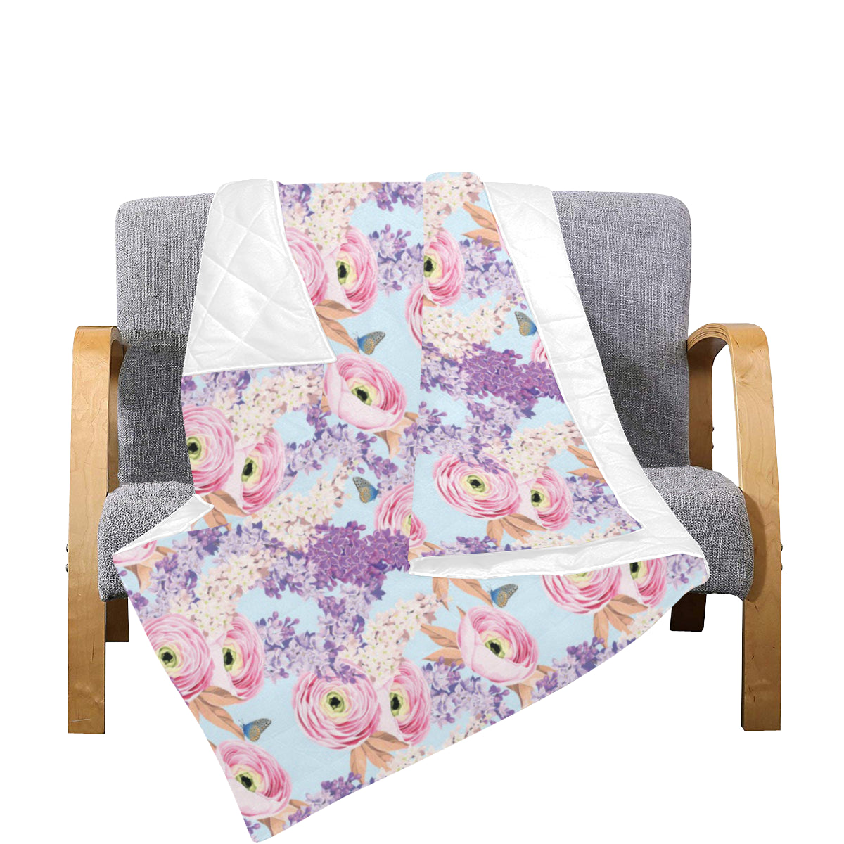 Lilac Pattern Print Design LI03 Premium Quilt