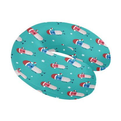 Pill Pattern Print Design A03 U-Shaped Travel Neck Pillow