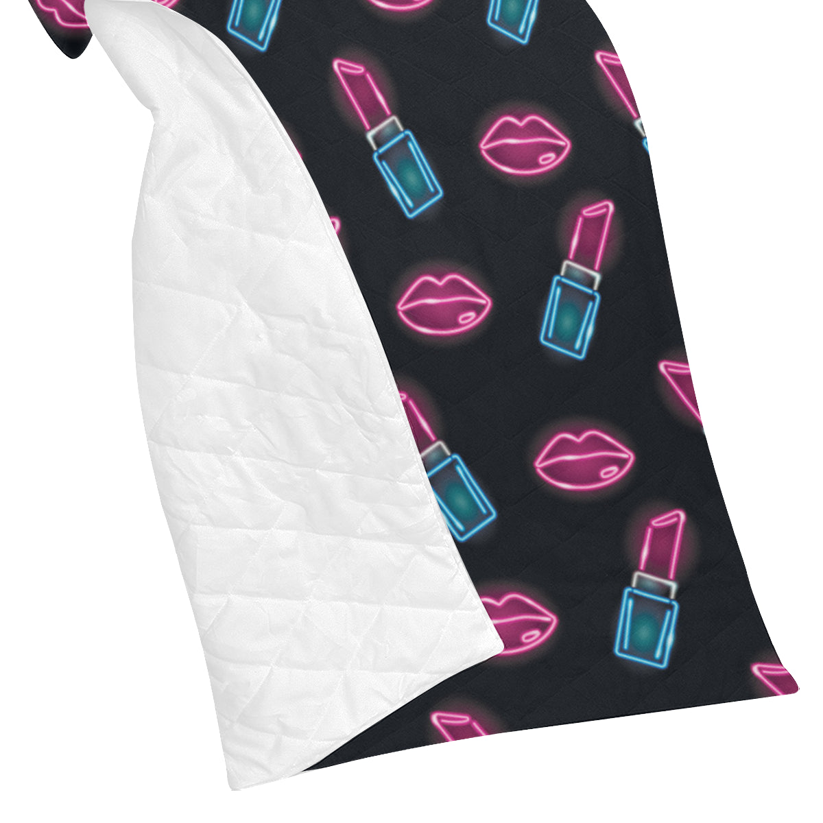 Lipstick Color Neon Pattern Print Design 03 Premium Quilt