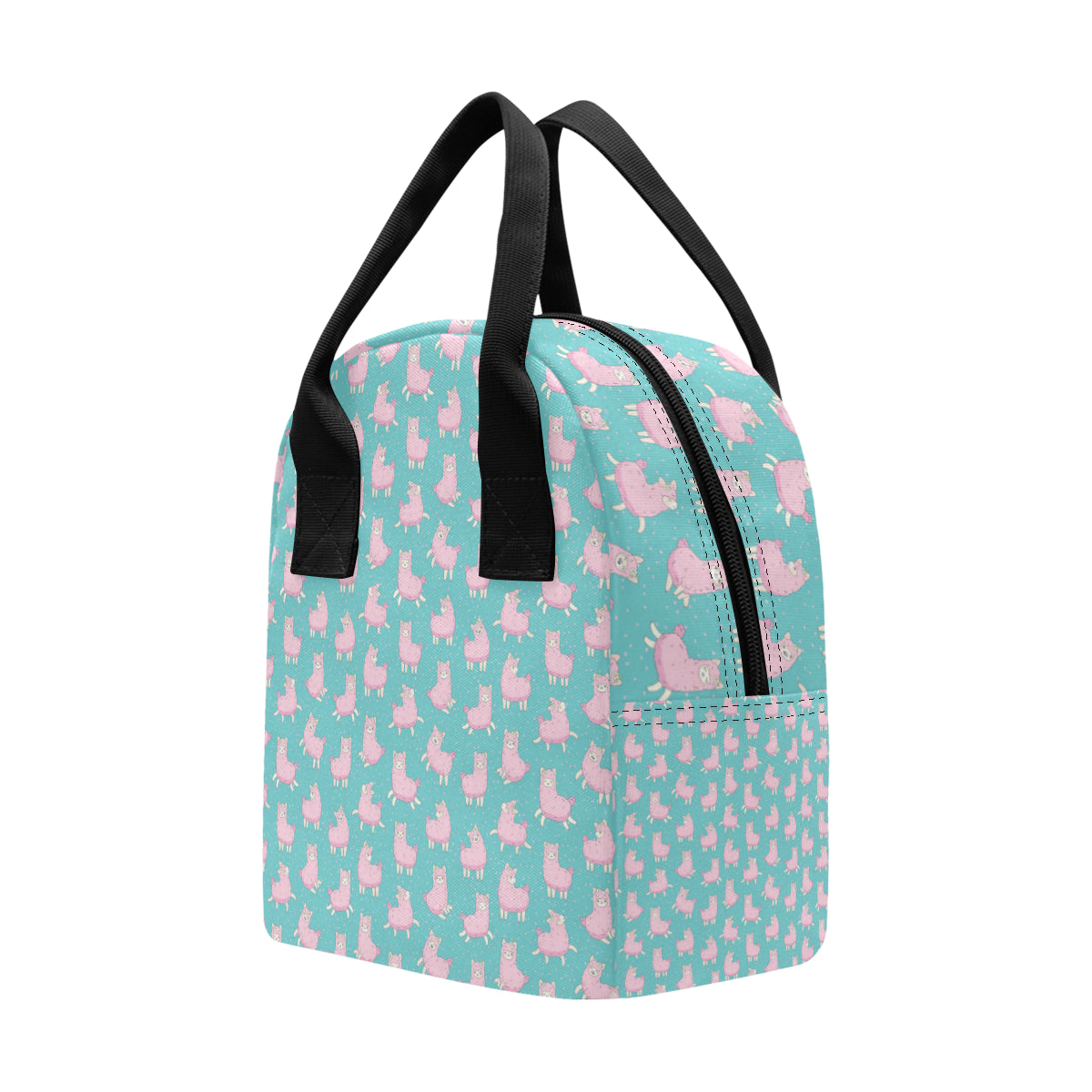 Alpaca Cartoon Design Themed Print Insulated Lunch Bag