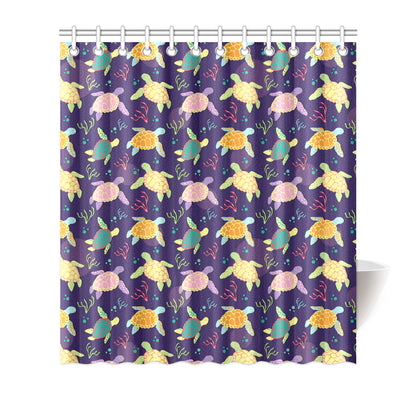 Sea Turtle Color Smile Shower Curtain