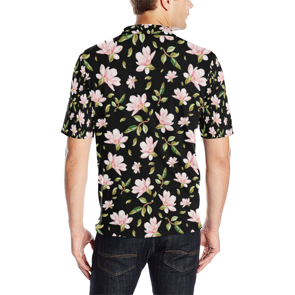 Magnolia Pattern Print Design MAG01 Men Polo Shirt