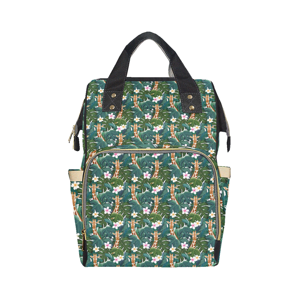Giraffe Jungle Design Print Diaper Bag Backpack